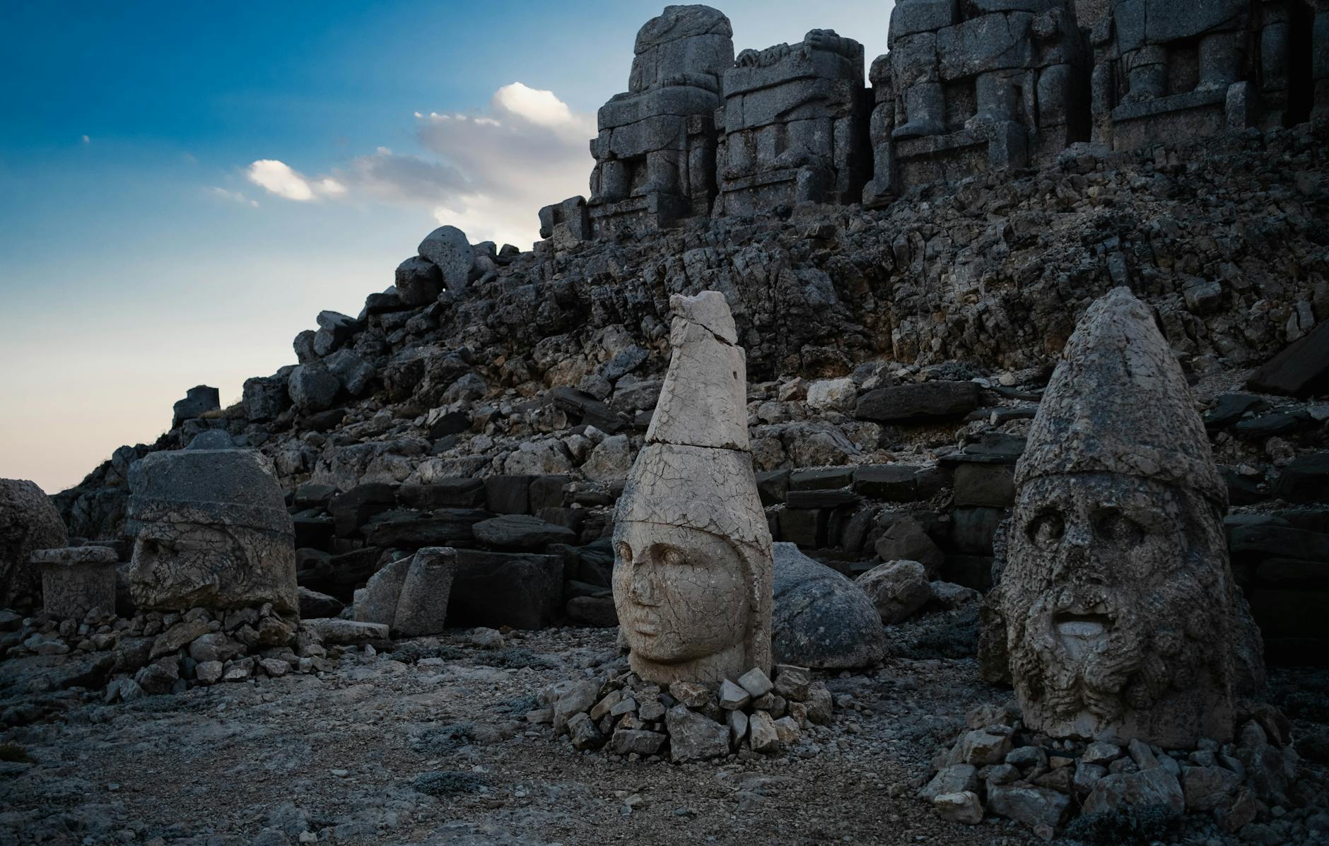 ancient sculptures at mount nemrut