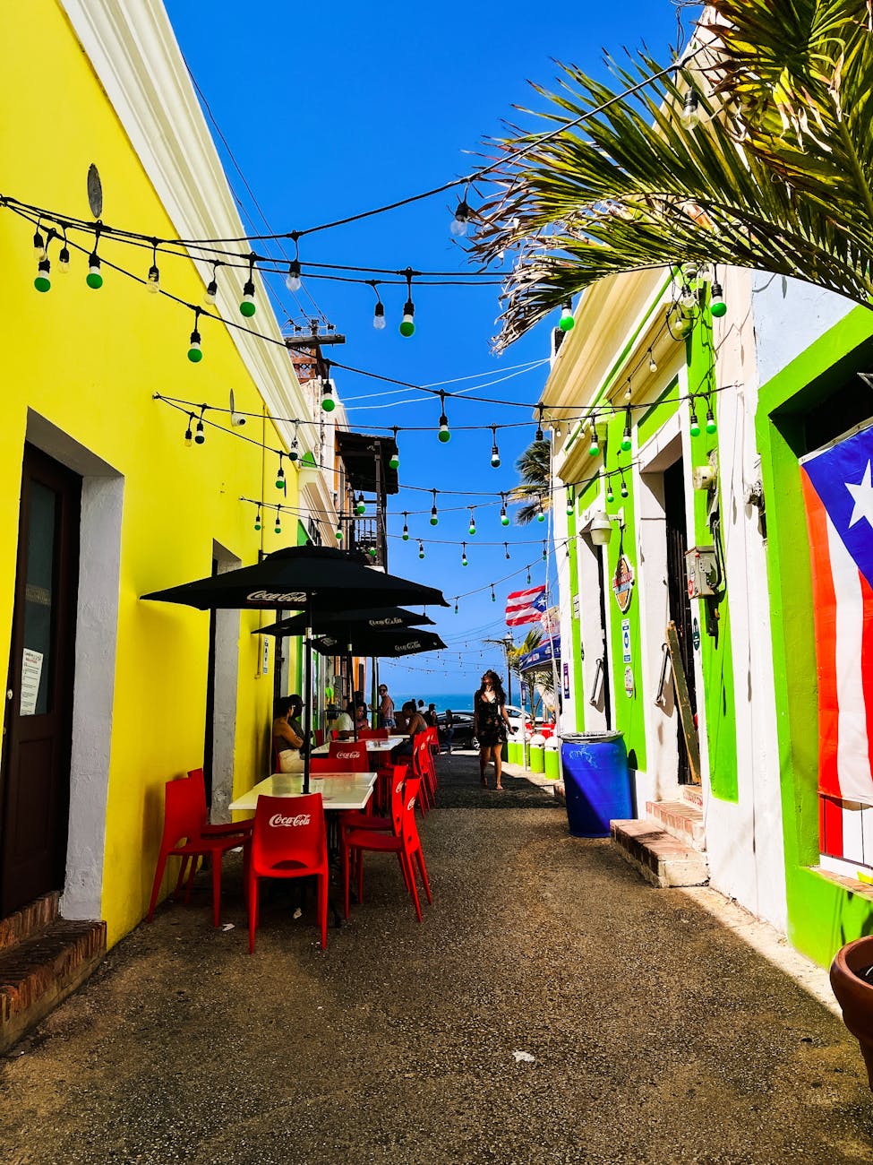 narrow alley near ocean in puerto rico