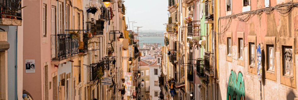 charming streetscape of lisbon s historic district