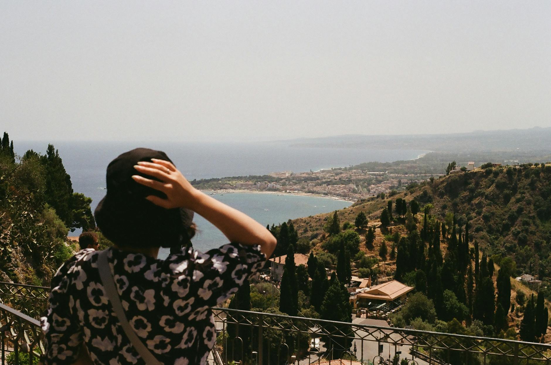 scenic view from taormina overlooking the coast