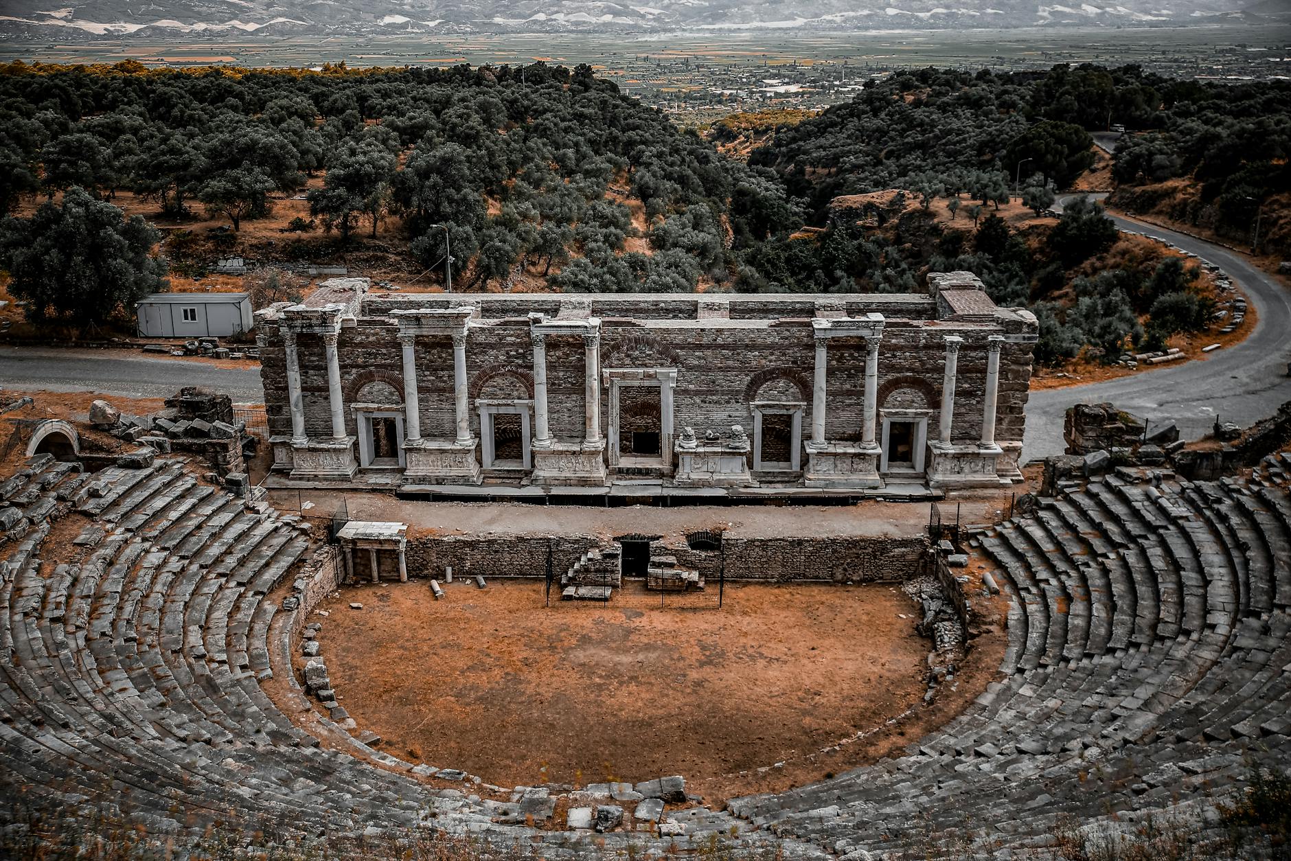ancient roman theater in aydin turkiye